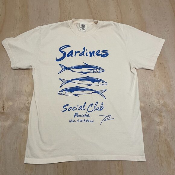 Comfort Colors Other - Sardines Social Club Peniche Men's Large Cream Short Sleeve T-Shirt